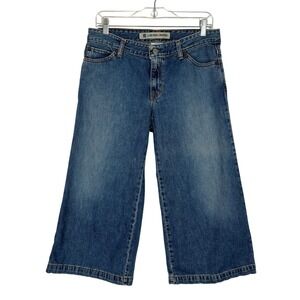 Gap Low Rise Cropped Jeans Women 8 Blue Wide Leg Denim Vintage Y2K Skater Retro
